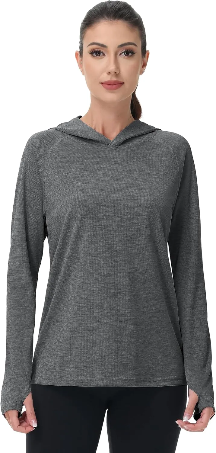 MAGCOMSEN Women's Sun Protection Hoodie Shirts UPF 50  Long Sleeve Top Quick Dry Lightweight for Hiking Athletic