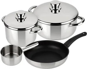 MAGEFESA Couple 6-Piece Cookware Set, Includes Stockpot, Dutch oven, Saucepan and Deep Frypan, Stainless Steel, Compatible with All Types of Stovetops, INDUCTION, Easy Cleaning and Dishwasher safe