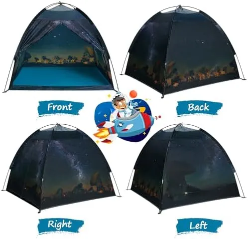 Magnetic Kids Play Tent - Imaginative Popup Space Tent for Indoor/Outdoor Fun - Galaxy Dome Playhouse for Boys & Girls - Perfect Kid's Gift - 47" x 47" x 43"
