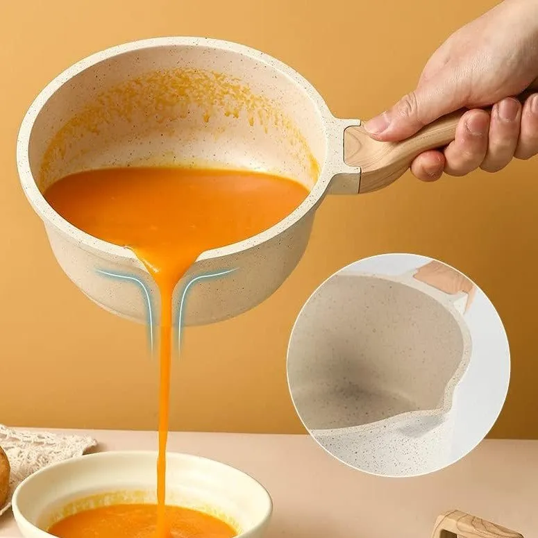 Maifan Stone Non-Stick Pot (White-18cm)