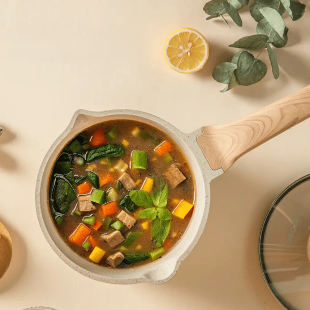 Maifan Stone Non-Stick Pot (White-18cm)