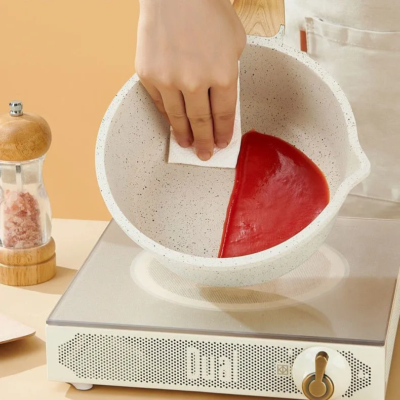 Maifan Stone Non-Stick Pot (White-18cm)