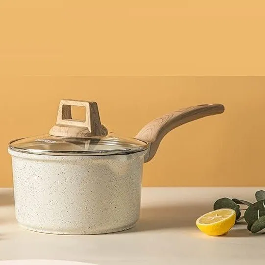 Maifan Stone Non-Stick Pot (White-18cm)