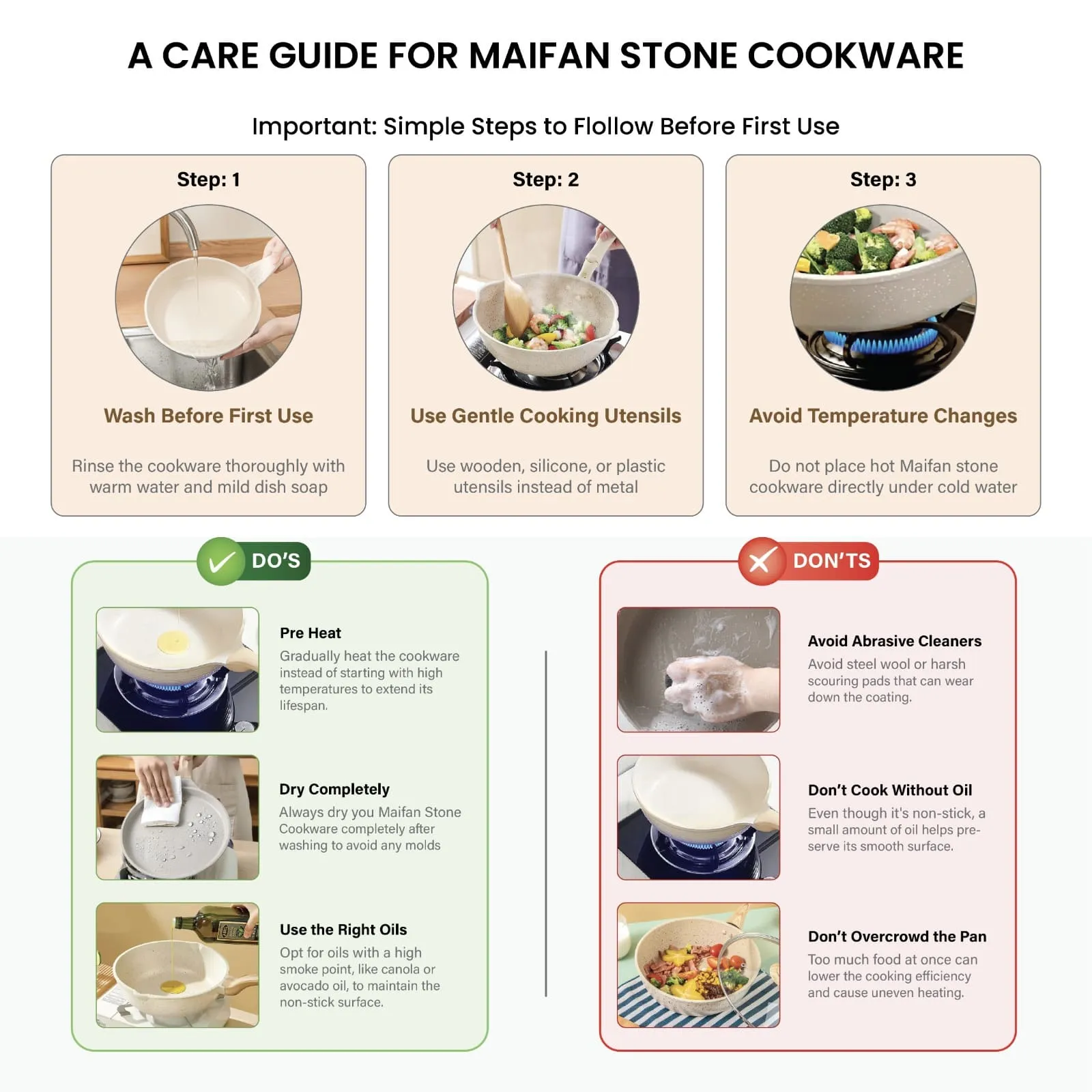 Maifan Stone Non-Stick Pot (White-18cm)