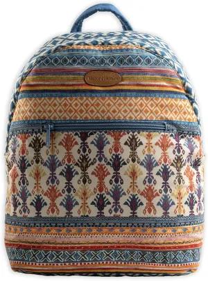Maison d' Hermine Backpack Cotton Shoulder Backpack with Small Pouch Lightweight Bag for Travel Work Beach Perfect for Women & Men (Ikat - Ikatan)