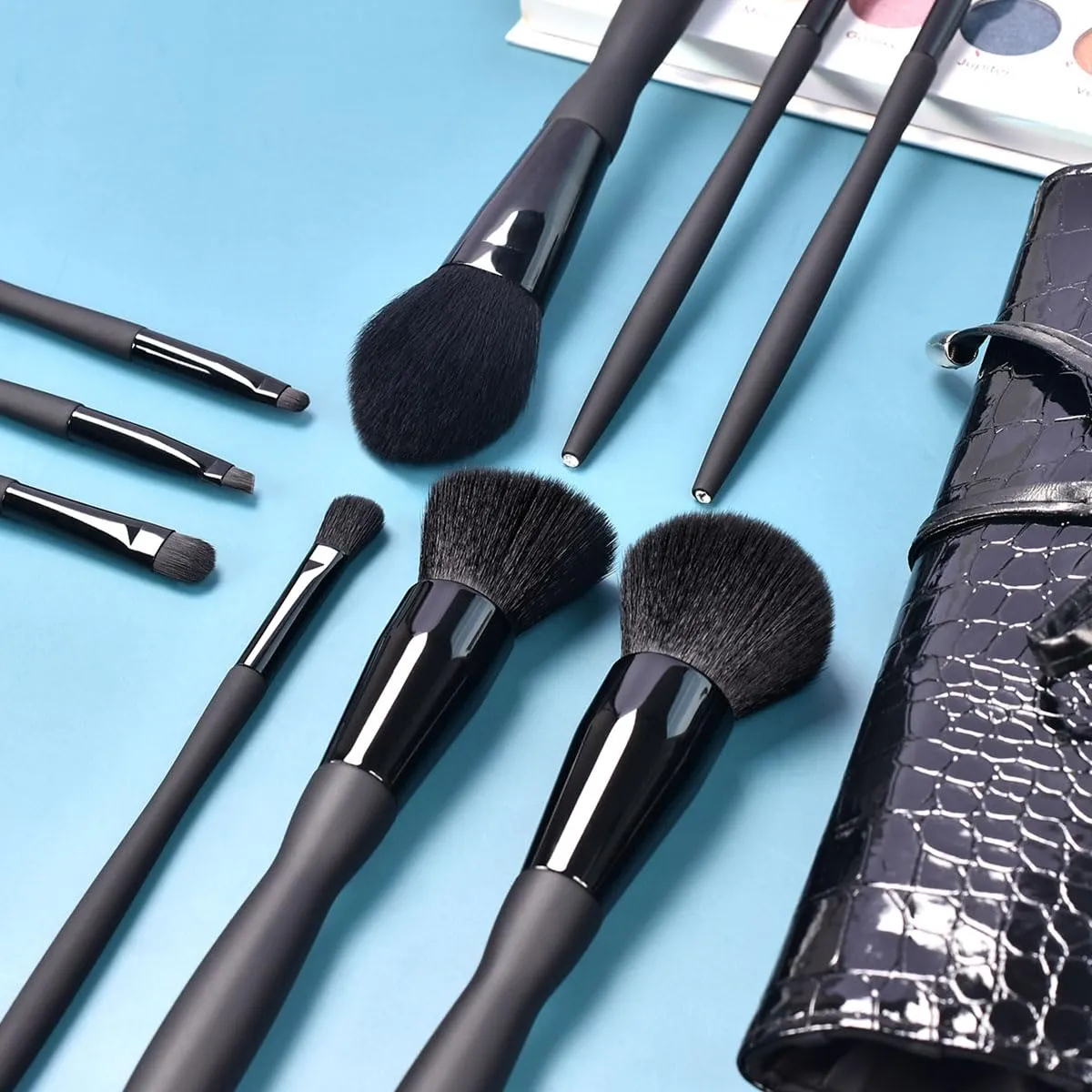 Makeup Brushes Set,9 pcs Premium Cosmetic Make Up Brushes Foundation withTravel Makeup Bag (9 makeup brushes,Black)