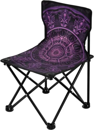 Mandala Portable Outdoor Folding Chair Anti-Slip Padded Oxford Cloth Stool Camping Chair Small for Beach Hiking Fishing Gardening Quad Camp Chair