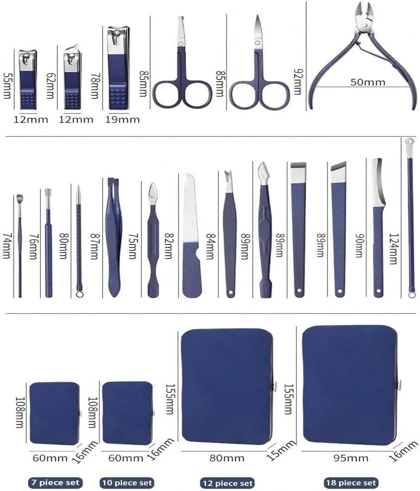 Manicure Set Pedicure Kit Nail Clippers Set Fingernail Clipper Set Ingrown Toenail Nail Kit Scissor Nail Trimmer Kit Women and M,7,Piece Set
