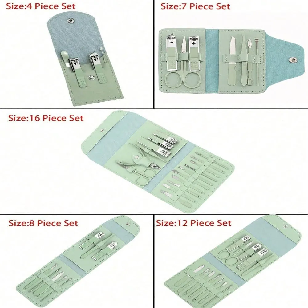 Manicure Set Professional, Nail Clippers, Pedicure Kit, Grooming Kit Stainless Steel, Toenail Scissors Tools with,7 Piece Set
