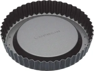 MasterClass Sponge Flan Tin with Raised Loose Base, 20 cm Fluted Tin, Non Stick, Heavy Duty Carbon Steel, PFOA Free, Grey