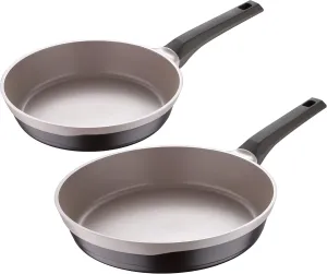 MasterPRO - Gastro Titanium Collection - 2 Piece Fry Pan Set - 9.5” Frying Pan, 11” Frying Pan - Durable Cast Aluminum Cookware Set - Non Stick Cooking Pot and Pan Set