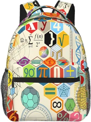 Math Formula Symbols Casual Backpack Sport Backpacks Work Travel Rucksack Lightweight Laptop Daypack Adjustable Straps Bags with Pockets for Cycling Hiking