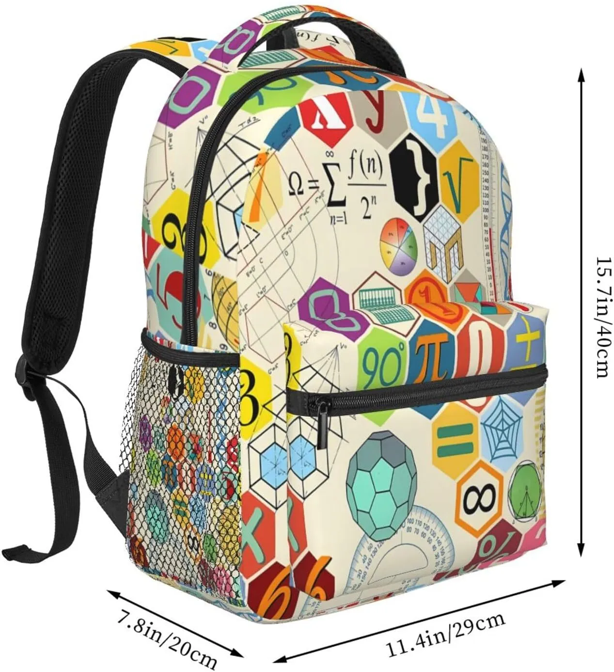 Math Formula Symbols Casual Backpack Sport Backpacks Work Travel Rucksack Lightweight Laptop Daypack Adjustable Straps Bags with Pockets for Cycling Hiking