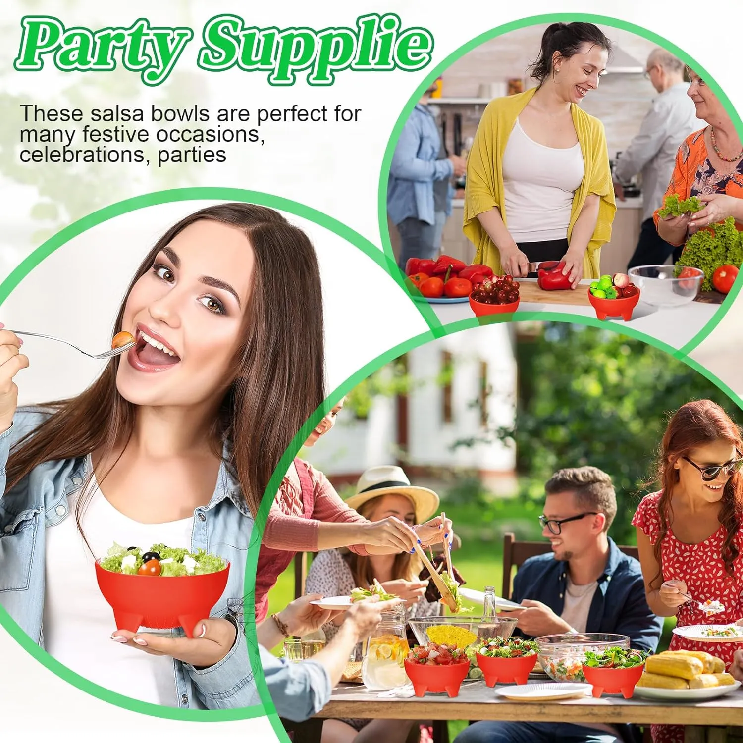 Maxcheck 12 Pcs Salsa Bowls for Party 4.5" Diameter, Plastic Mexican Salsa Bowls Guacamole Cute Chips and Food Serving Dish for Party Fiesta Chip Dish food Candy(Red)