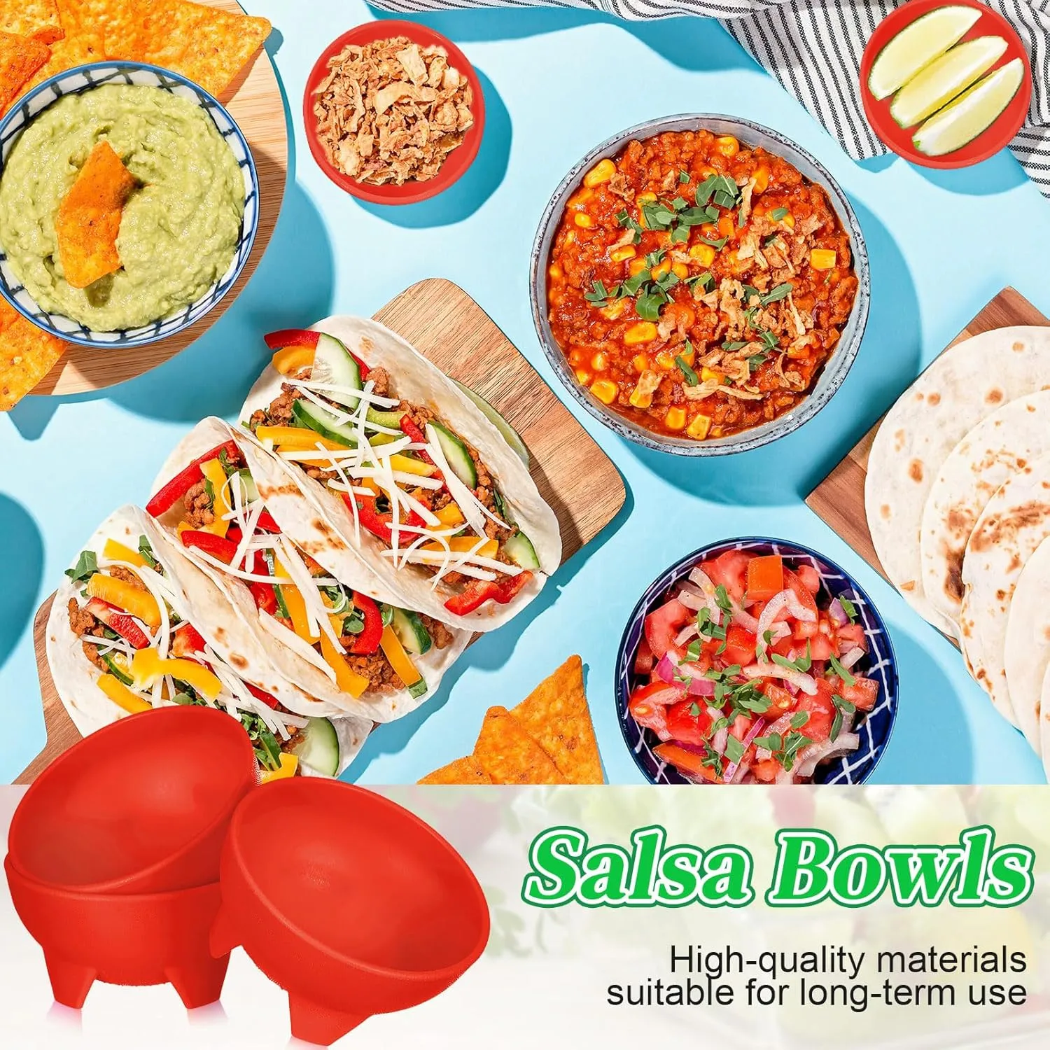 Maxcheck 12 Pcs Salsa Bowls for Party 4.5" Diameter, Plastic Mexican Salsa Bowls Guacamole Cute Chips and Food Serving Dish for Party Fiesta Chip Dish food Candy(Red)