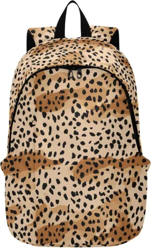 MCHIVER Travel Backpack Black Yellow Leopard Fashion Casual Daypack Backpacks Lightweight Carry on Bag Water Resistant Hiking Backpack for Men and Women