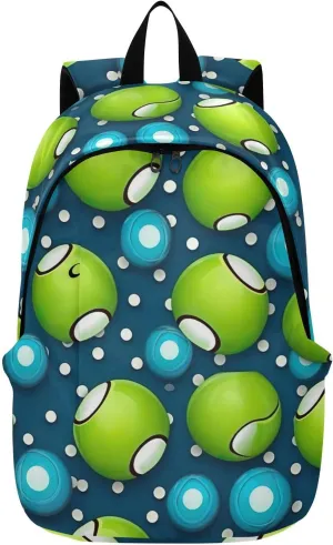 MCHIVER Travel Backpack Polka Dots Tennis Balls Casual Daypack Backpacks Lightweight Carry on Bag Water Resistant Hiking Backpack for Women Men