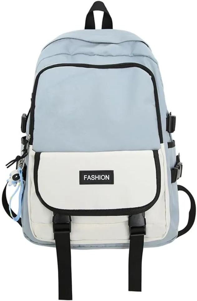 Men's and Women's Fashion Casual Large-capacity Backpack Ultra-light Wear-resistant Backpack Waterproof Travel Bag (Blue,Large)