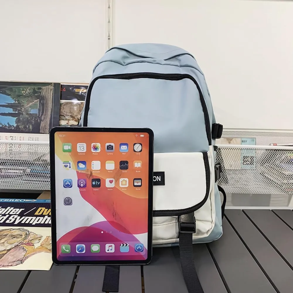 Men's and Women's Fashion Casual Large-capacity Backpack Ultra-light Wear-resistant Backpack Waterproof Travel Bag (Blue,Large)