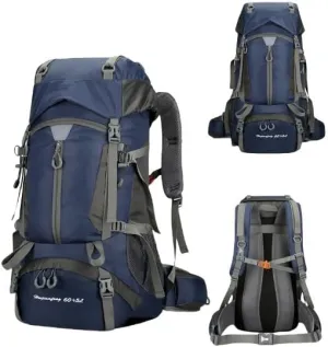 Men's and Women's Travel Bag Backpack, 65L Waterproof and Durable Sports Backpacks, Weekend Gym Bags, Overnight Camping Backpacks, Suitable for Outdoor Travel, Camping, and Climbing(Dark blue)