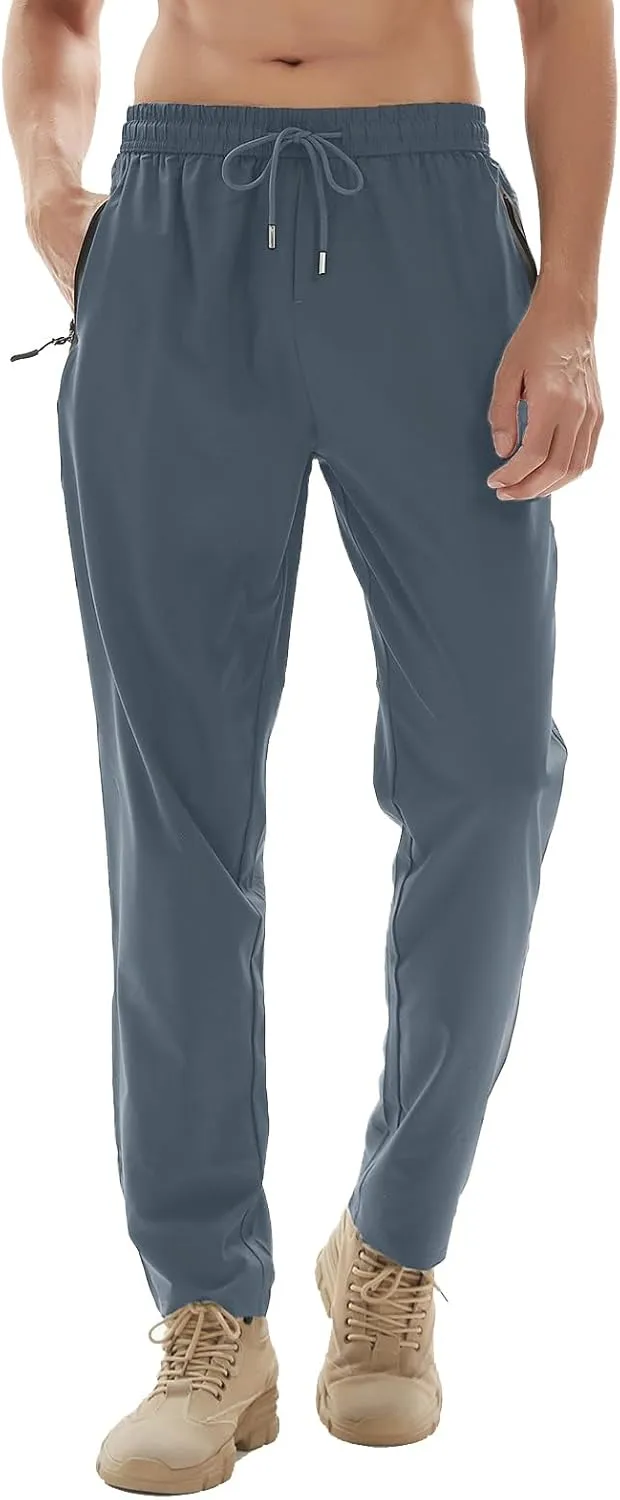 Men's Athletic Hiking Pants Lightweight Quick Dry Travel Fishing Joggers Running Workout Active Track Pants