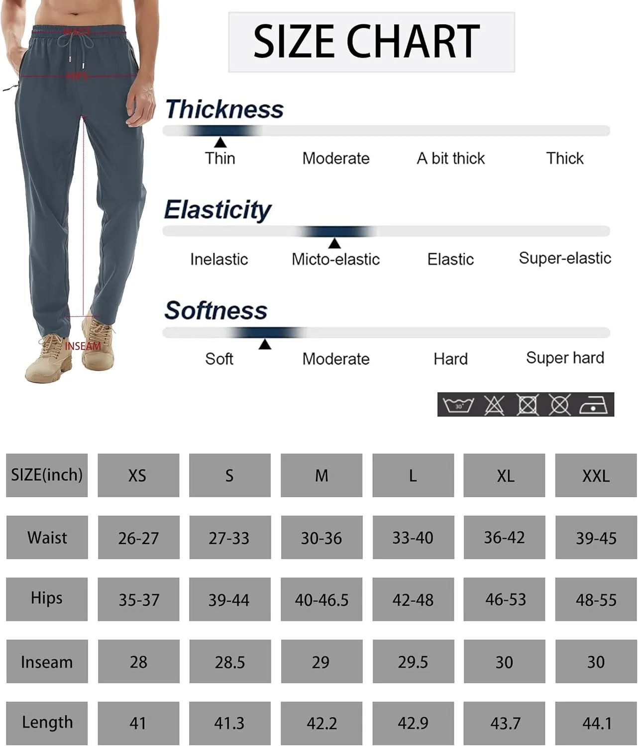 Men's Athletic Hiking Pants Lightweight Quick Dry Travel Fishing Joggers Running Workout Active Track Pants