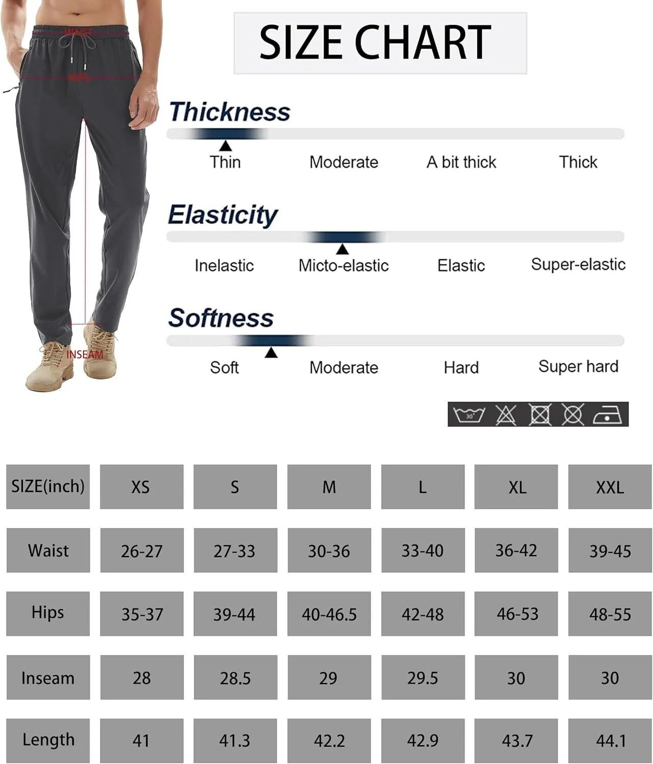 Men's Athletic Hiking Pants Lightweight Quick Dry Travel Fishing Joggers Running Workout Active Track Pants