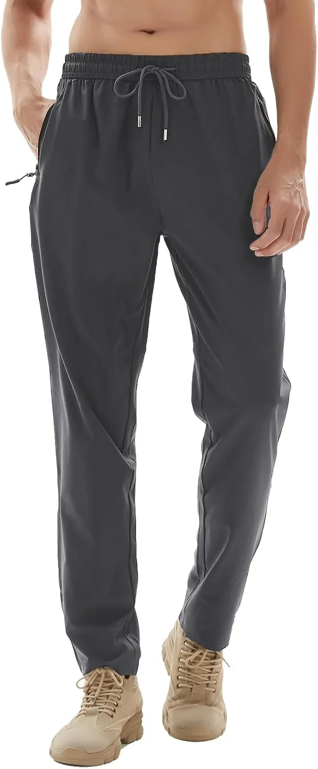 Men's Athletic Hiking Pants Lightweight Quick Dry Travel Fishing Joggers Running Workout Active Track Pants