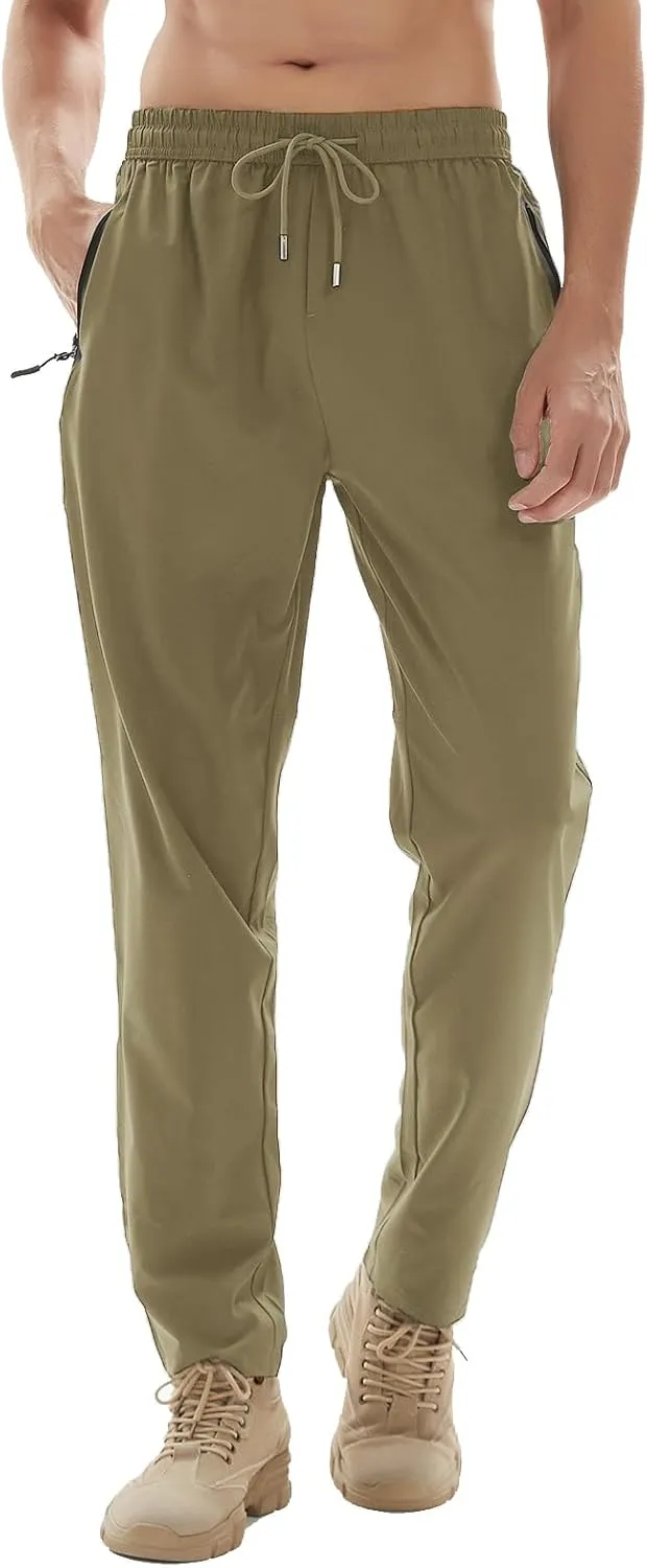 Men's Athletic Hiking Pants Lightweight Quick Dry Travel Fishing Joggers Running Workout Active Track Pants