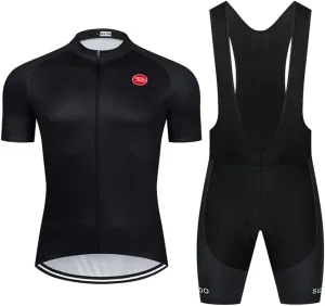 Men's Cycling Jersey Set Road Bike Shirts Short Sleeve Breathable Cycling Clothing Bib Shorts with 20D Gel Padded