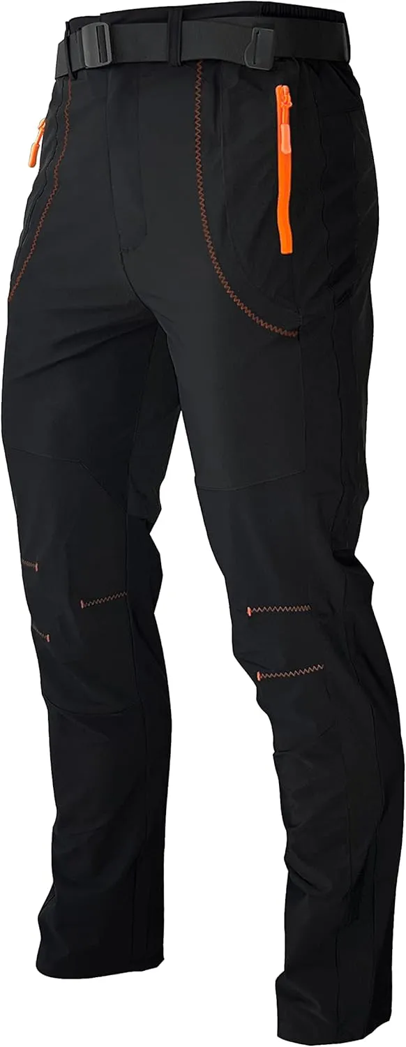 Men's Hiking Cargo Pants Quick-Dry Outdoor Water Resistant Lightweight Mountain Breathable Zipper Pocket Work Pants