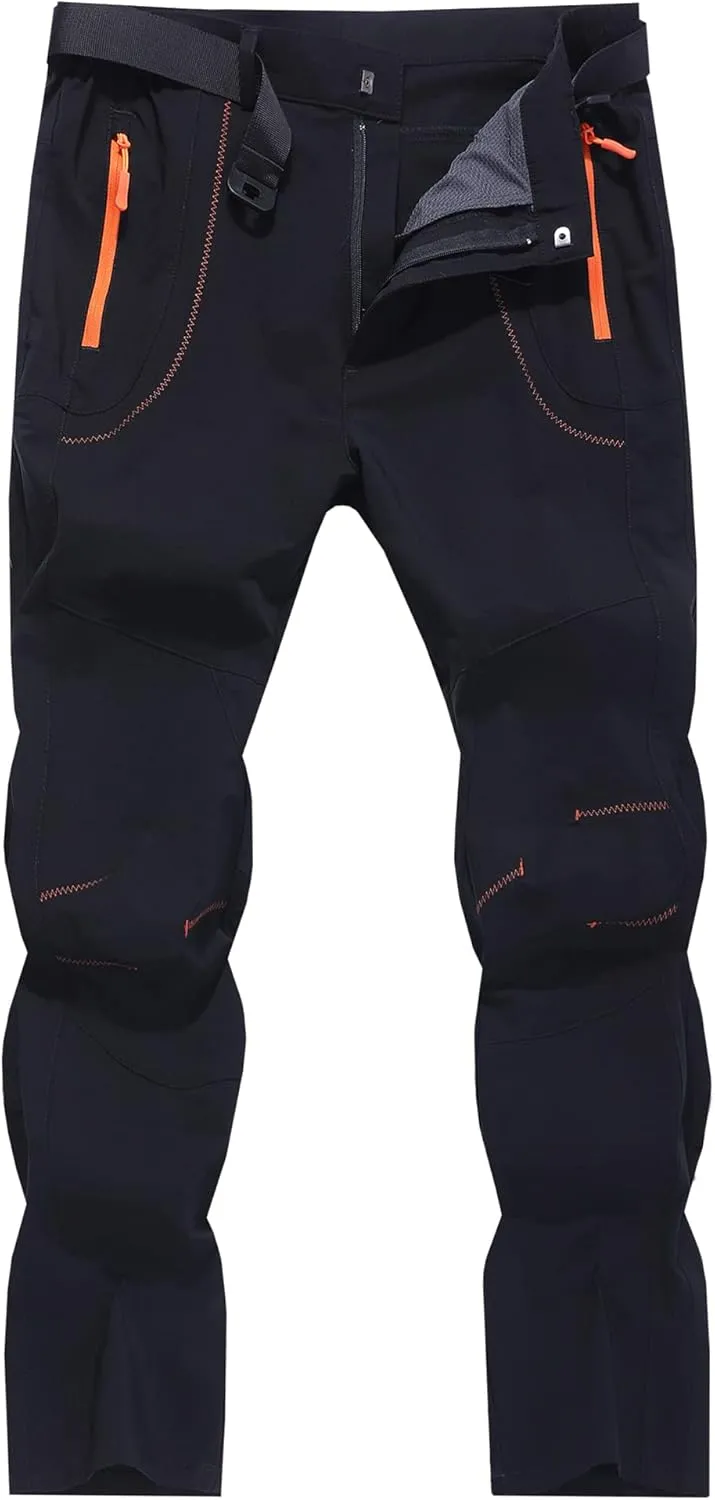 Men's Hiking Cargo Pants Quick-Dry Outdoor Water Resistant Lightweight Mountain Breathable Zipper Pocket Work Pants