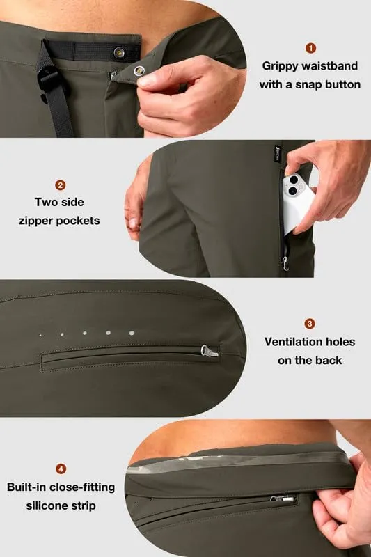 Men's Mountain Bike Shorts Stretch Cycling Biking Bicycle Quick Dry Hiking Shorts for Men Zipper Pockets