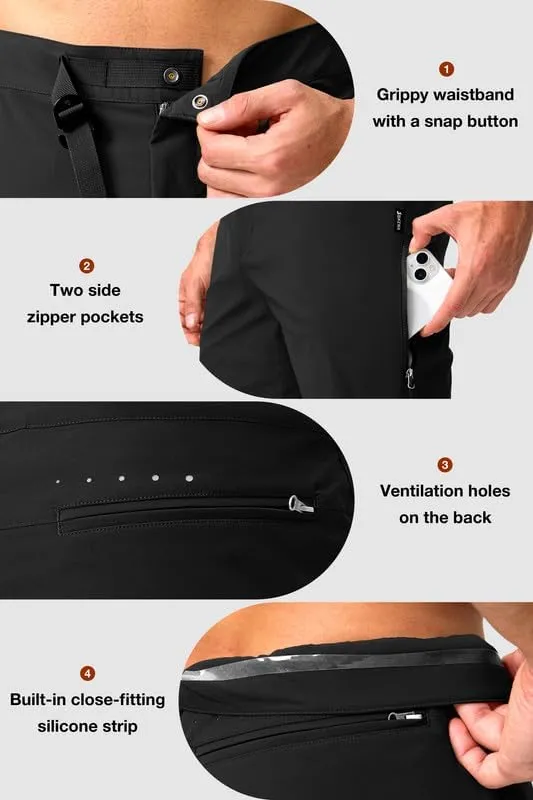 Men's Mountain Bike Shorts Stretch Cycling Biking Bicycle Quick Dry Hiking Shorts for Men Zipper Pockets
