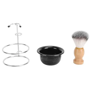 Men's Shaving Brush Set, Compact and Portable Grooming Kit for Travel (Shaving Brush and Shaving Bowl and Brush Stand)