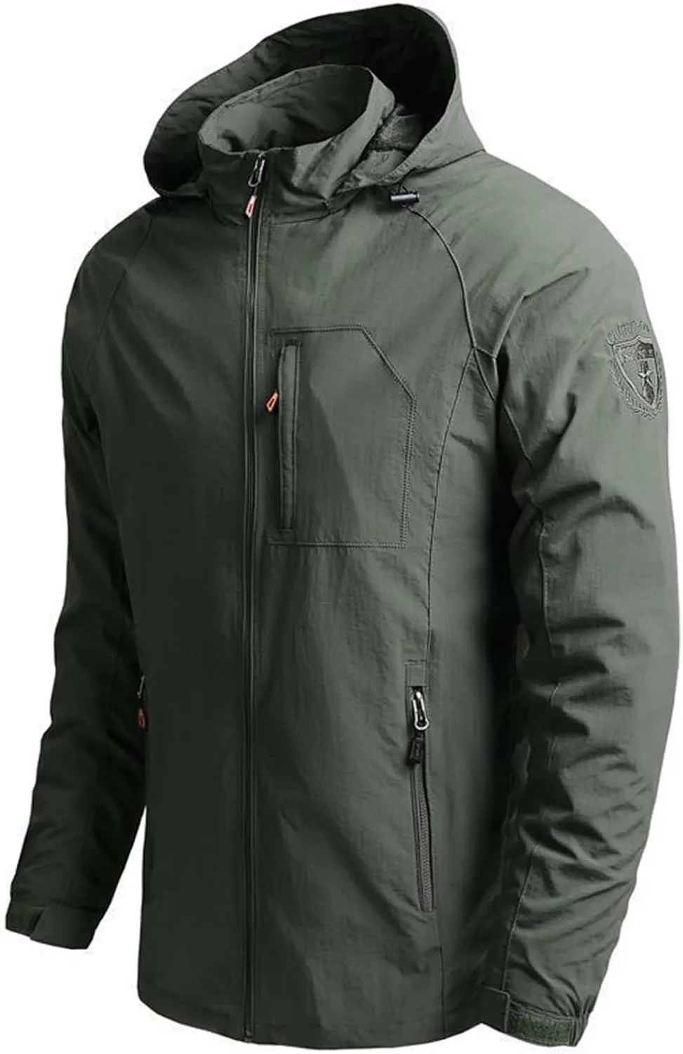 Mens Waterproof Rain Jacket Lightweight Packable Breathable Hooded Shell Jacket Windproof Durable for Hiking Travel Outdoor