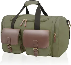 Men's Weekender Overnight Bag Multi-Compartment, Carry-On Travel Gym Bag for Men, Retro Design,Armygreen