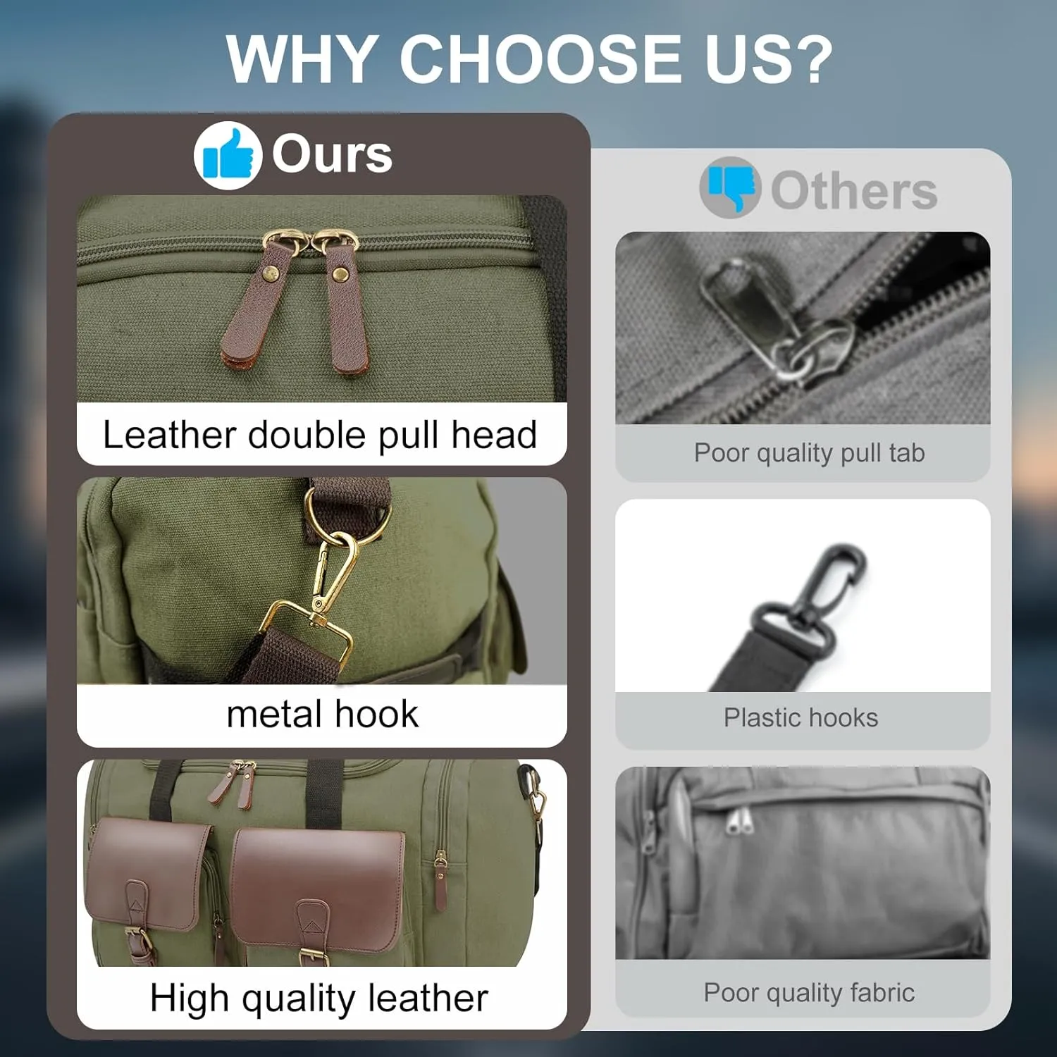 Men's Weekender Overnight Bag Multi-Compartment, Carry-On Travel Gym Bag for Men, Retro Design,Armygreen