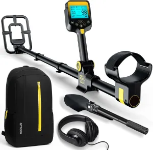 Metal Detector for Adults Waterproof - 2000mAh Chargeable Professional Cordless Gold Detector with LCD Display, Retractable Foldable Higher Accuracy Metal Detector with 10" IP68 Coil - OKESAM