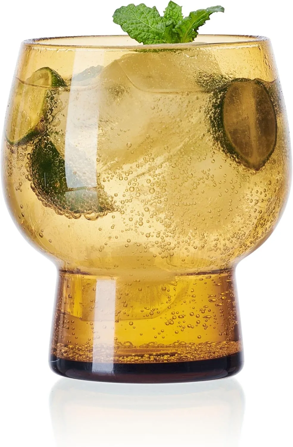 Mikasa Phoebe Double Old Fashioned Beverage, Set of 4, Amber