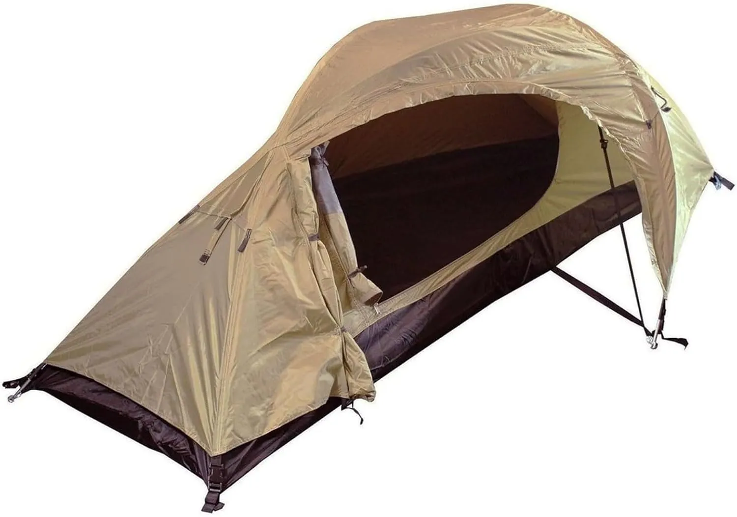 Mil-Tec Recom 1-Person Compact Lightweight Durable Weatherproof Wind & Storm-Resistant Easy-to-Install Tactical Outdoor Hiking Camping Tent with Zipper Entrance & Mosquito Net