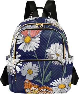 Mini Backpack for Women Daisy Flutter Mini Backpack Purse Lightweight Small Daypack, 14L