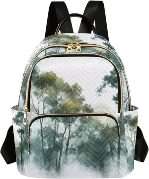 Mini Backpack for Women Pine Trees Mini Backpack Purse Lightweight Small Daypack, 8.5L