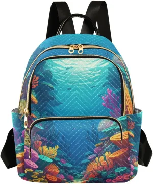 Mini Backpack for Women Seafloor Mini Backpack Purse Lightweight Small Daypack, 8.5L