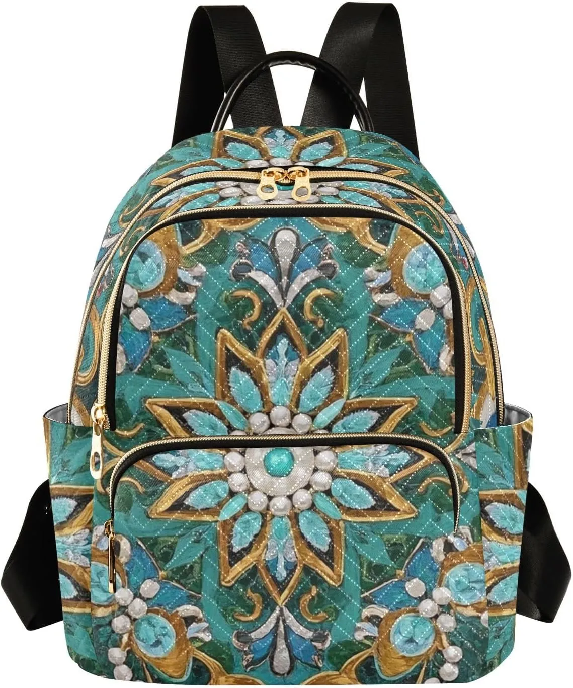 Mini Backpack Quilted Purse for Womens Small Backpack Daypack Embroider Pattern for Travel Daily Camping,Multi11
