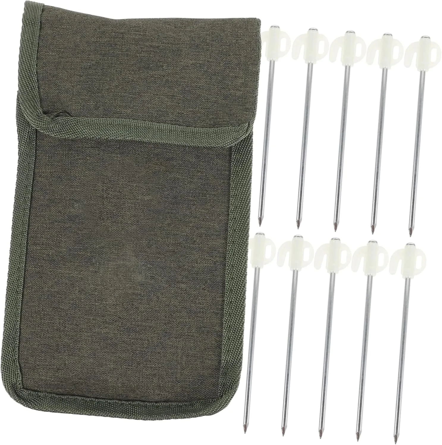 Mipcase 1Set Glow Dark Heavy Duty Tent Stakes with Carry Bag Tent Pegs for Camping Canopy and Outdoor Use Lightweight Wind Resistant for Various Grounds