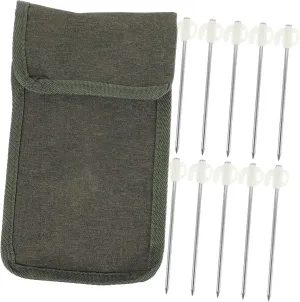 Mipcase 1Set Glow Dark Heavy Duty Tent Stakes with Carry Bag Tent Pegs for Camping Canopy and Outdoor Use Lightweight Wind Resistant for Various Grounds