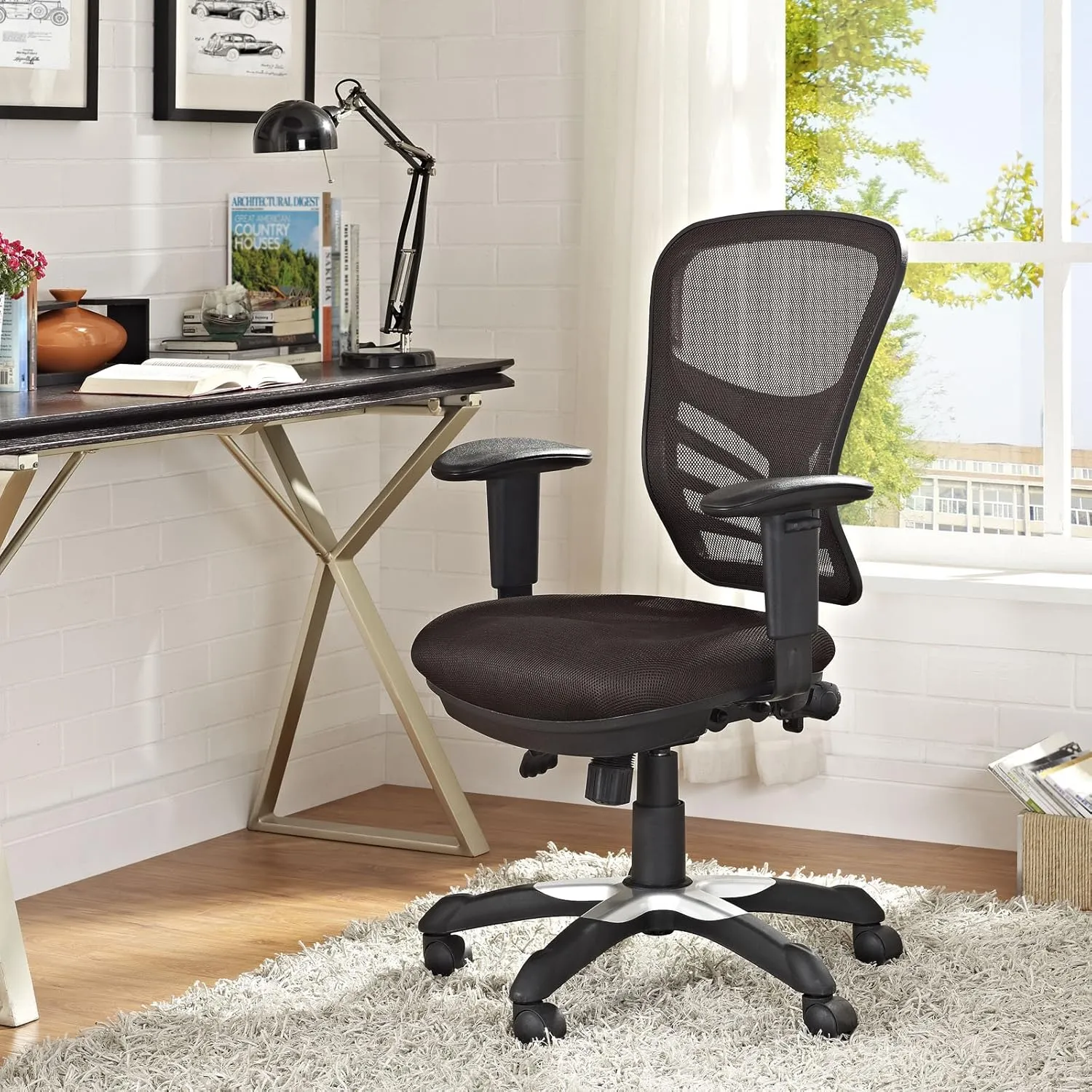 Modway Articulate Ergonomic Mesh Office Chair in Brown