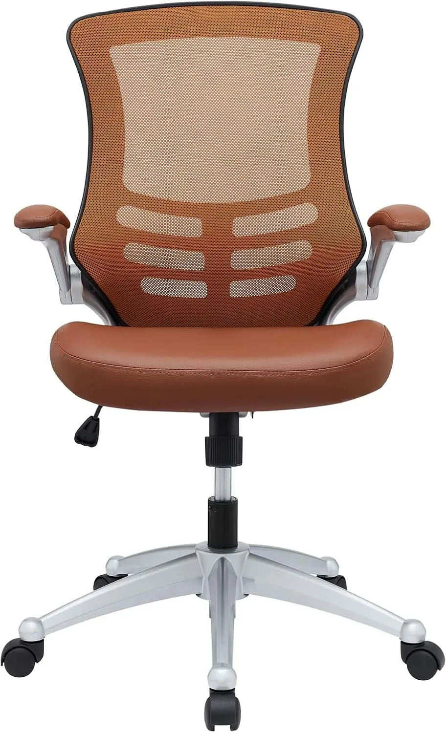 Modway Attainment Mesh Vinyl Modern Office Chair in Tan