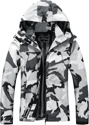 MOERDENG Women's Waterproof Rain Jacket Outdoor Lightweight Hooded Raincoat for Hiking Travel